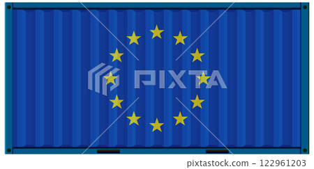 European Union Trade Container Illustration 122961203