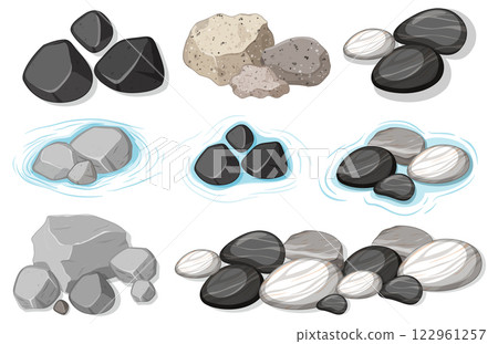 Collection of Various River Stones 122961257
