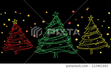 Colorful Christmas Trees Colorful Christmas Trees 122961891