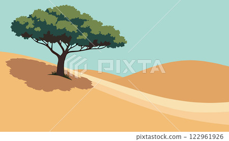 Solitary Tree in a Desert Landscape 122961926