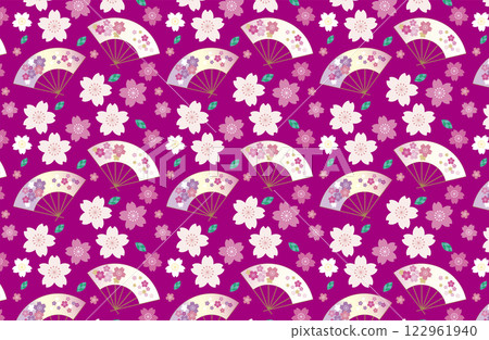 Japanese cherry blossom pattern 1 (purple) 122961940