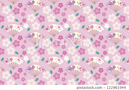 日本櫻花圖案5（粉紅色） 122961944