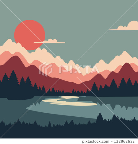 Serene Mountain Landscape 122962652