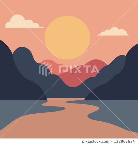 Serene Landscape at Dusk 122962654