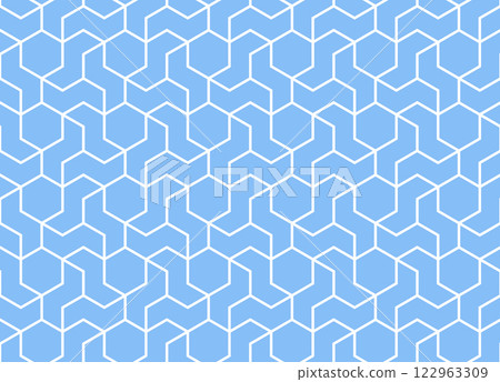 The geometric pattern with lines. Seamless vector background. White and blue texture. Graphic modern pattern. Simple lattice graphic design 122963309