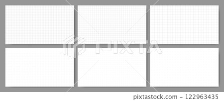 簡單格紋和點方格紙 16:9 背景套裝，灰色 x 白色 122963435