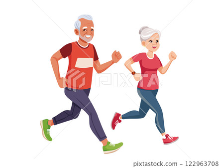 高級夫婦慢跑 122963708