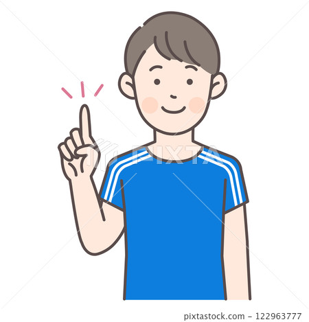 指向的男足球員 122963777