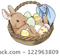 兔子和一籃復活節彩蛋 122963809