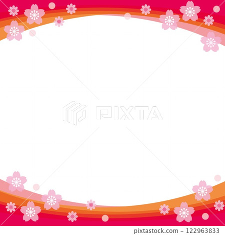 Cherry blossom frame white space 122963833