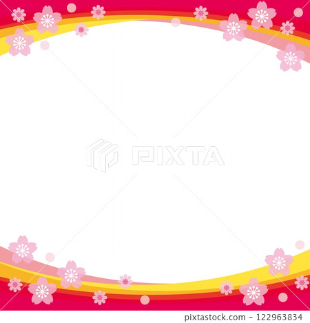 Cherry blossom frame white space 122963834