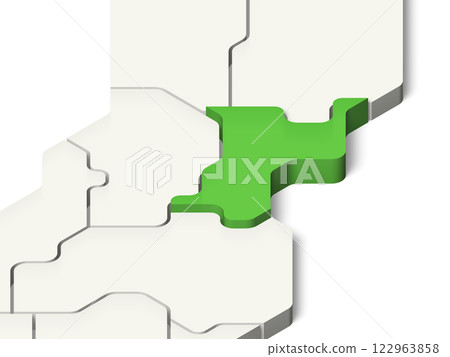 日本宮城縣地圖（透明背景，有陰影） 122963858