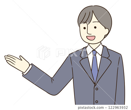 微笑著引導的西裝男 微笑著引導的西裝男 122963932