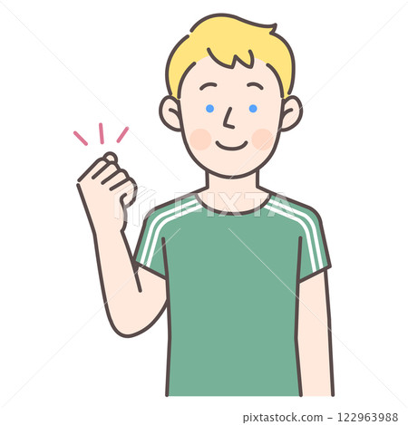 白人男性足球員揮舞拳頭 122963988