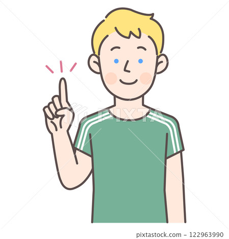 Caucasian male soccer player pointing Caucasian male soccer player pointing 122963990