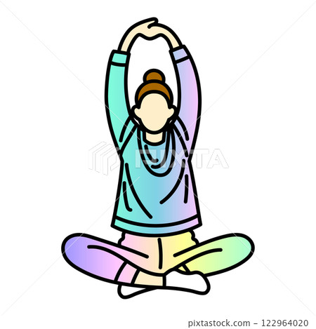 Minimalist illustration of a pose with arms stretched 122964020