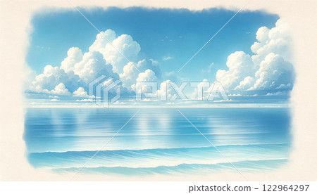 漂浮在海中的雲 122964297