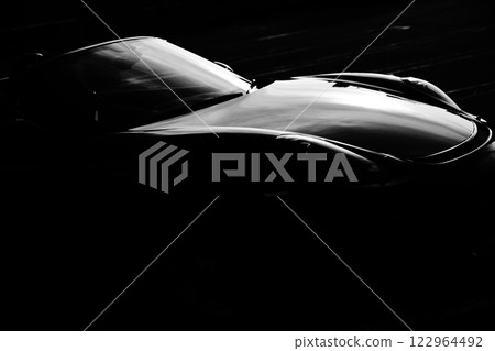 Glossy black open car 122964492