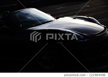 Glossy black open car Glossy black open car 122964496