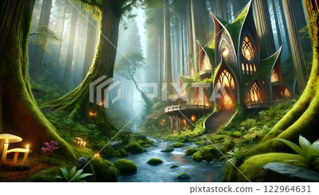 elves house in the forest 122964631