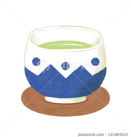 teacup with green tea teacup with green tea 122965023