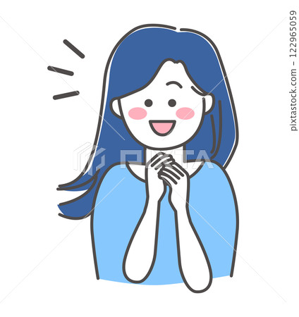 Illustration material of smiling woman Illustration material of smiling woman 122965059