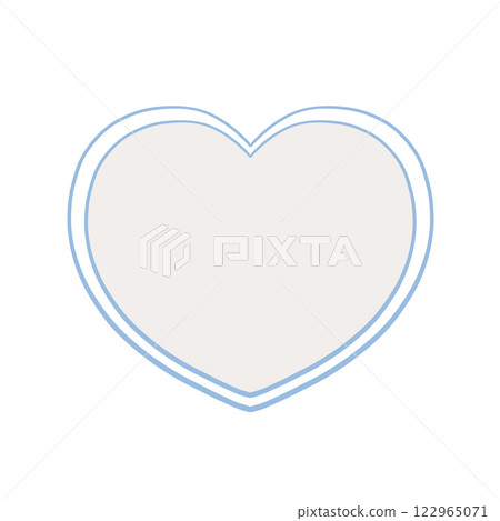 Hand-drawn heart - Gentle sky blue (soft blue) x milky white 122965071