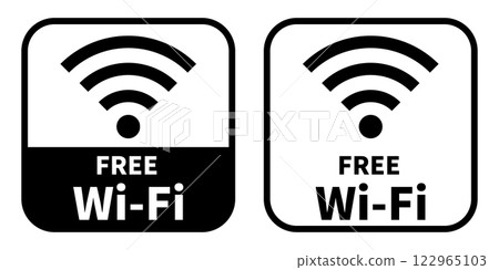 FREE Wi-Fi icon black FREE Wi-Fi icon black 122965103