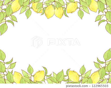 檸檬葉和水果框架 122965503