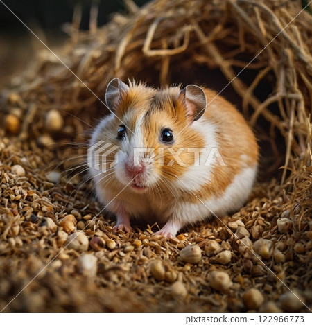 Hamster waiting in the grass Hamster waiting in the grass 122966773