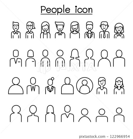 People icon set in thin line style People icon set in thin line style 122966954