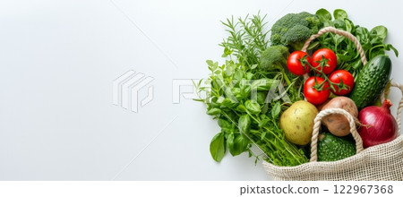 a photo featuring an assortment of fresh organic produce 122967368