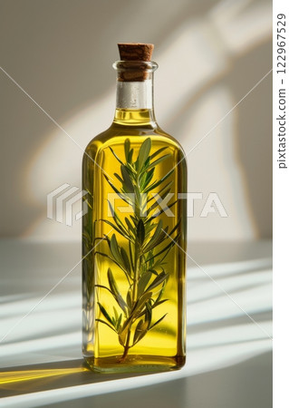 a photo featuring a bottle of olive oil on a clean white background a photo featuring a bottle of olive oil on a clean white background 122967529