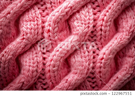 Closeup of a Magenta Woolen Sweater with an Artistic Pattern Closeup of a Magenta Woolen Sweater with an Artistic Pattern 122967551