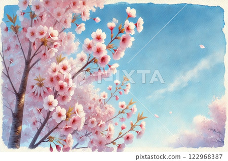 櫻花和藍天  櫻花和藍天 122968387