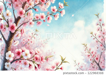  櫻花和藍天 122968388