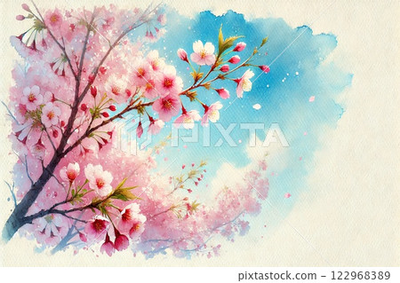 櫻花和藍天  櫻花和藍天 122968389