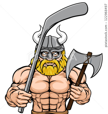 Viking Man Ice Hockey Sports Team Mascot 122968497