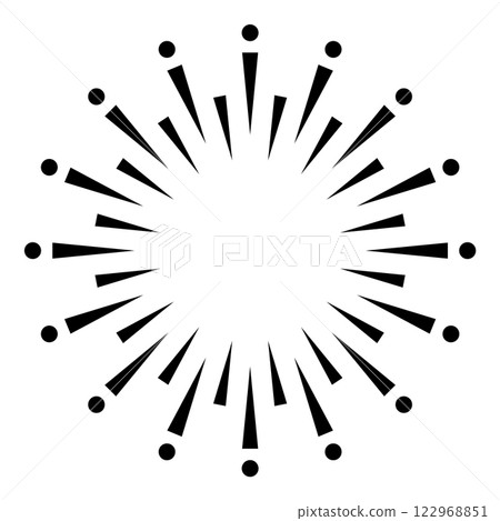 Simple fireworks, sunburst material 122968851