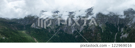 Aerial view of beautiful high altitude forest mountain landscape Aerial view of beautiful high altitude forest mountain landscape 122969016