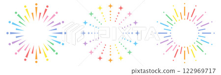 五彩繽紛的煙火插圖集 五彩繽紛的煙火插圖集 122969717