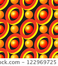 Abstract Golden Rings and Balls on Black 122969725