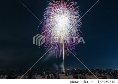 大型煙花在夜空中盛開 122969830
