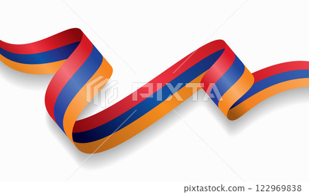 Armenian flag wavy abstract background. Vector illustration. Armenian flag wavy abstract background. Vector illustration. 122969838