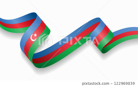 Azerbaijani flag wavy abstract background. Vector illustration. 122969839