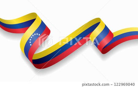 Venezuelan flag wavy abstract background. Vector illustration. 122969840