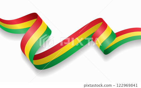 Bolivian flag wavy abstract background. Vector illustration. 122969841