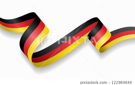 German flag wavy abstract background. Vector illustration. 122969848