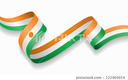 Niger flag wavy abstract background. Vector illustration. Niger flag wavy abstract background. Vector illustration. 122969854