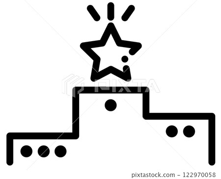 Simple podium and star icon Simple podium and star icon 122970058